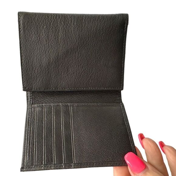 ALFRED SUNG Genuine Leather MENS Tri Fold Wallet Black NEW - Picture 3 of 4